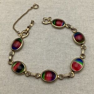 Sarah Coventry Gold Filled Bracelet with Art Glass